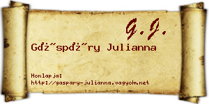 Gáspáry Julianna névjegykártya